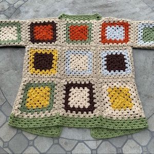 Granny square afghan crochet cardigan sweater